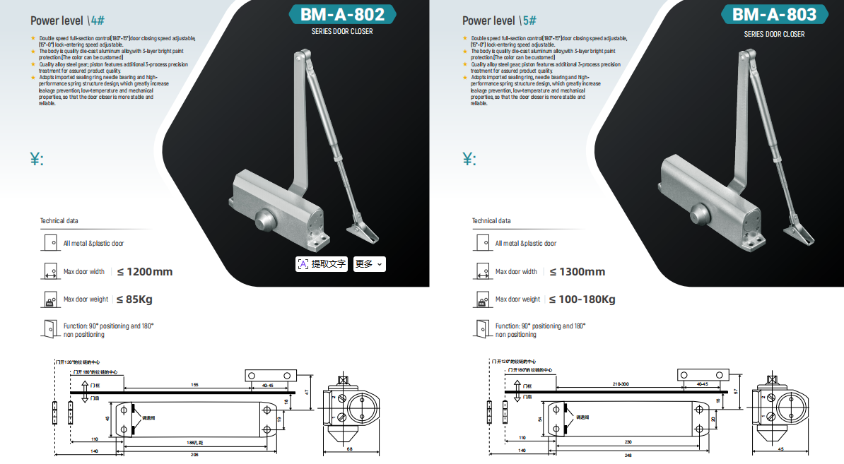 ZHUTAO Premium Precision Door Closers Series