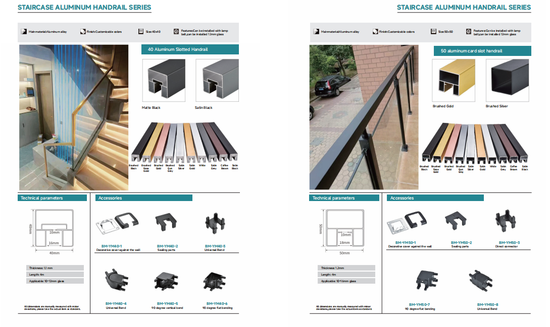 ZHUTAO Premium Glass Groove Handrails Series